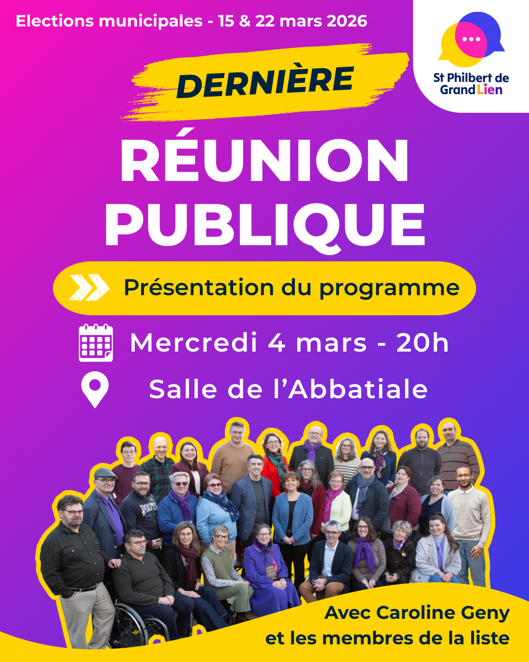 Saint Philbert – Municipales 2026 – réunion publique 04/03